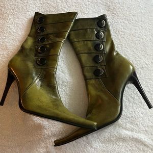 Olive Green Paolini Collection size 9 Leather High Heel Boot